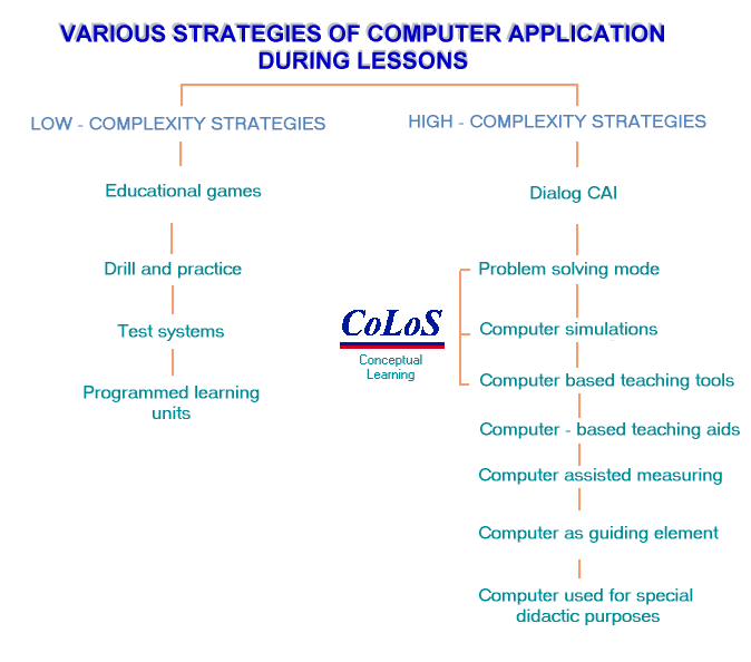 Various strategies of computer application during lessons